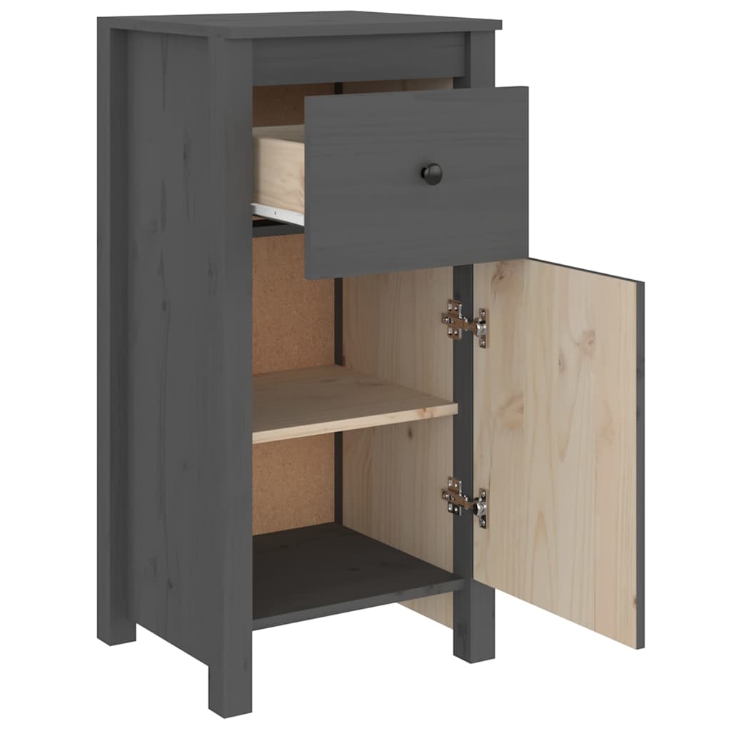 Skjenker 2 stk grå 40x35x80 cm heltre furu