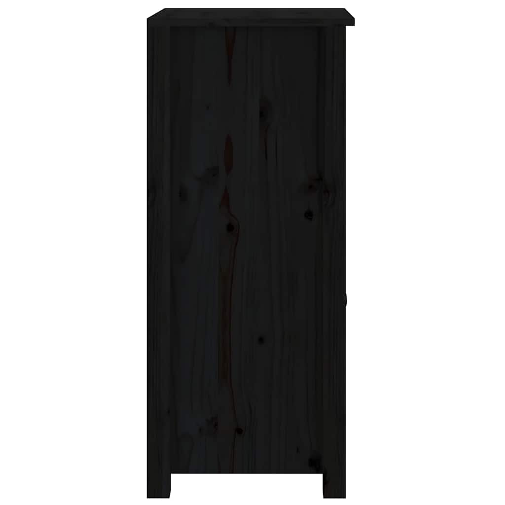 Skjenker 2 stk svart 40x35x80 cm heltre furu
