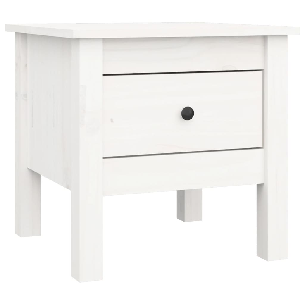 Salongbord hvit 40x40x39 cm heltre furu