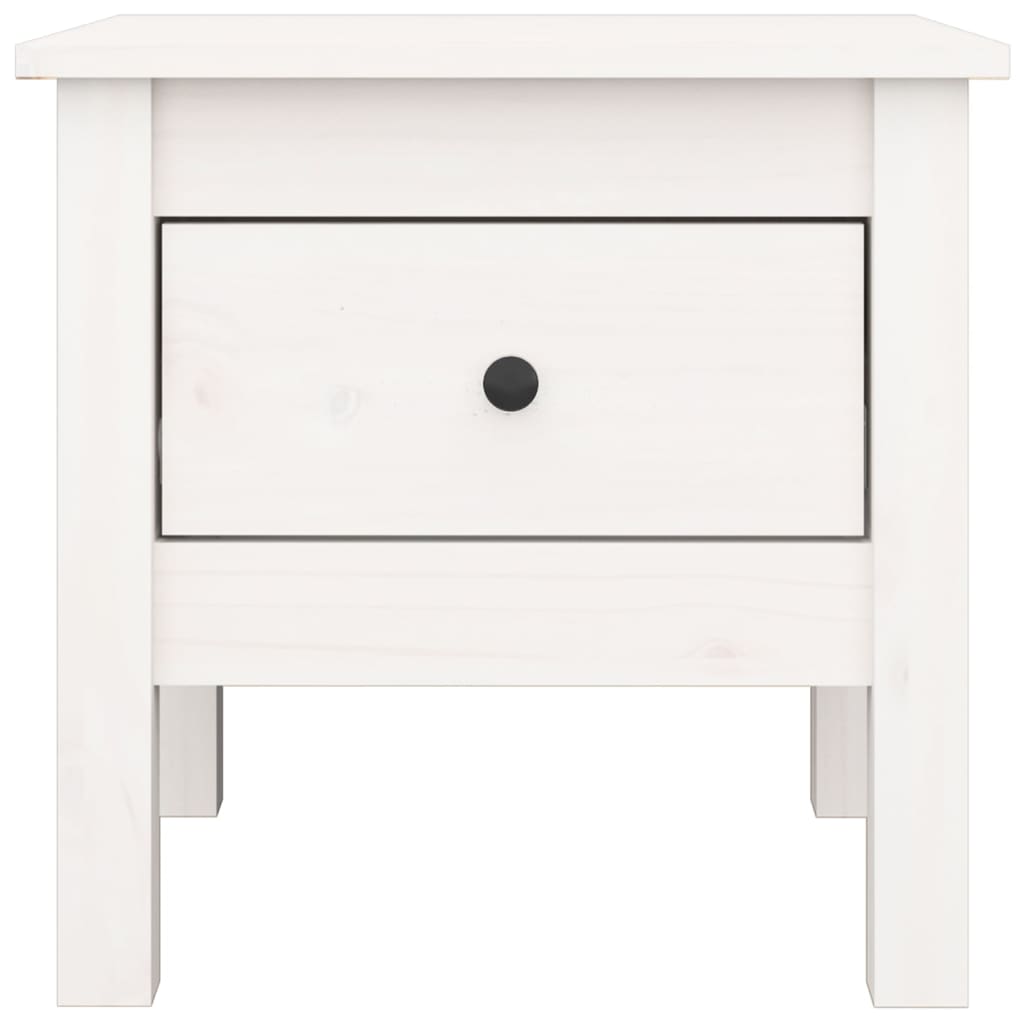 Salongbord hvit 40x40x39 cm heltre furu