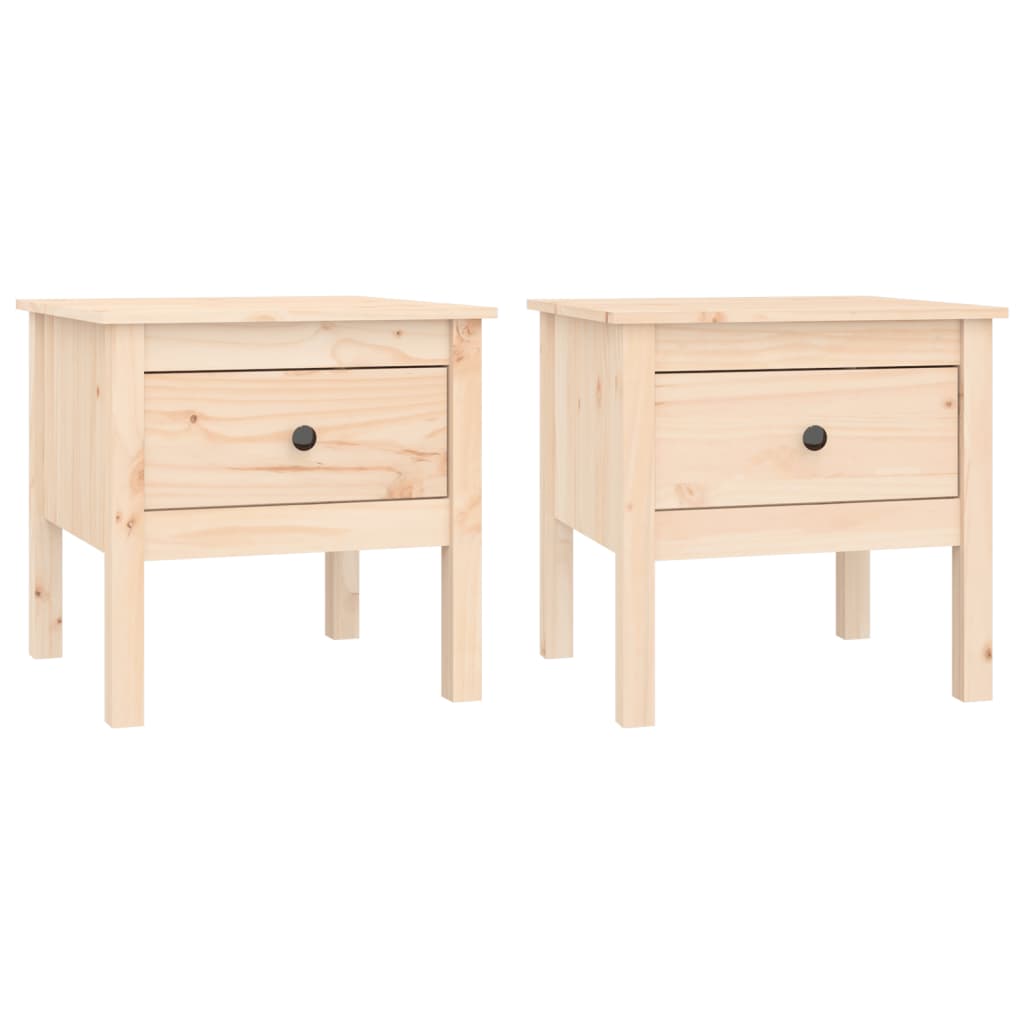 Sidebord 2 stk 50x50x49 cm heltre furu
