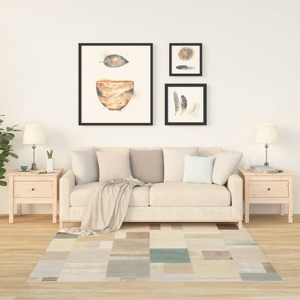 Sidebord 2 stk 50x50x49 cm heltre furu