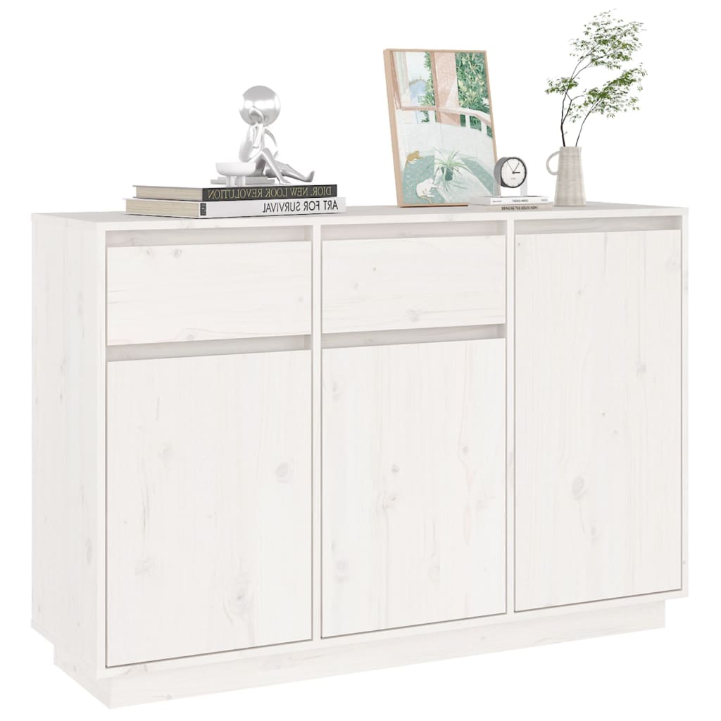 Skjenk hvit 110x34x75 cm heltre furu vidaXL