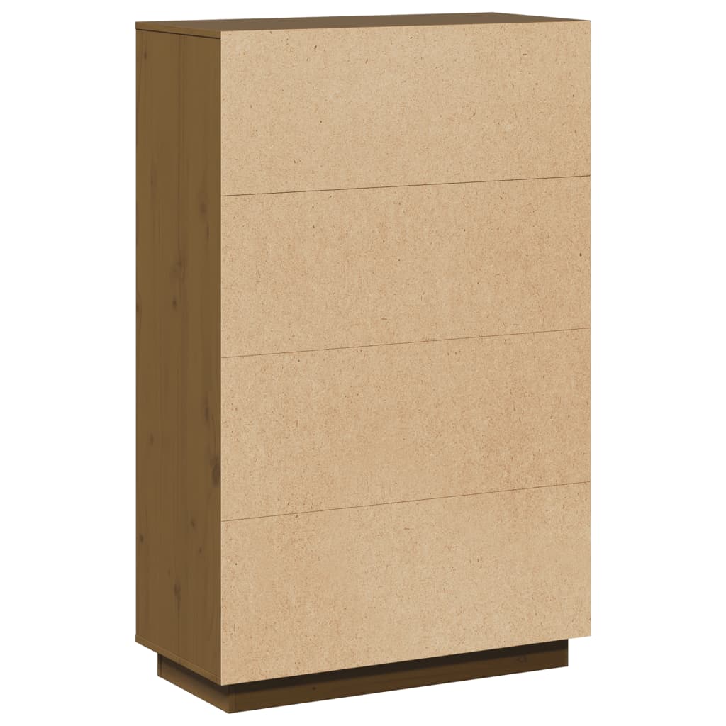 Highboard honningbrun 74x35x117 cm heltre furu