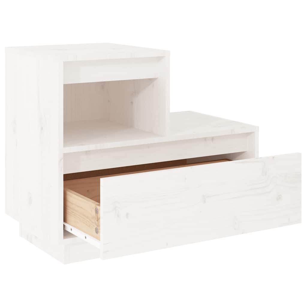 Nattbord 2 stk hvit 60x34x51 cm heltre furu