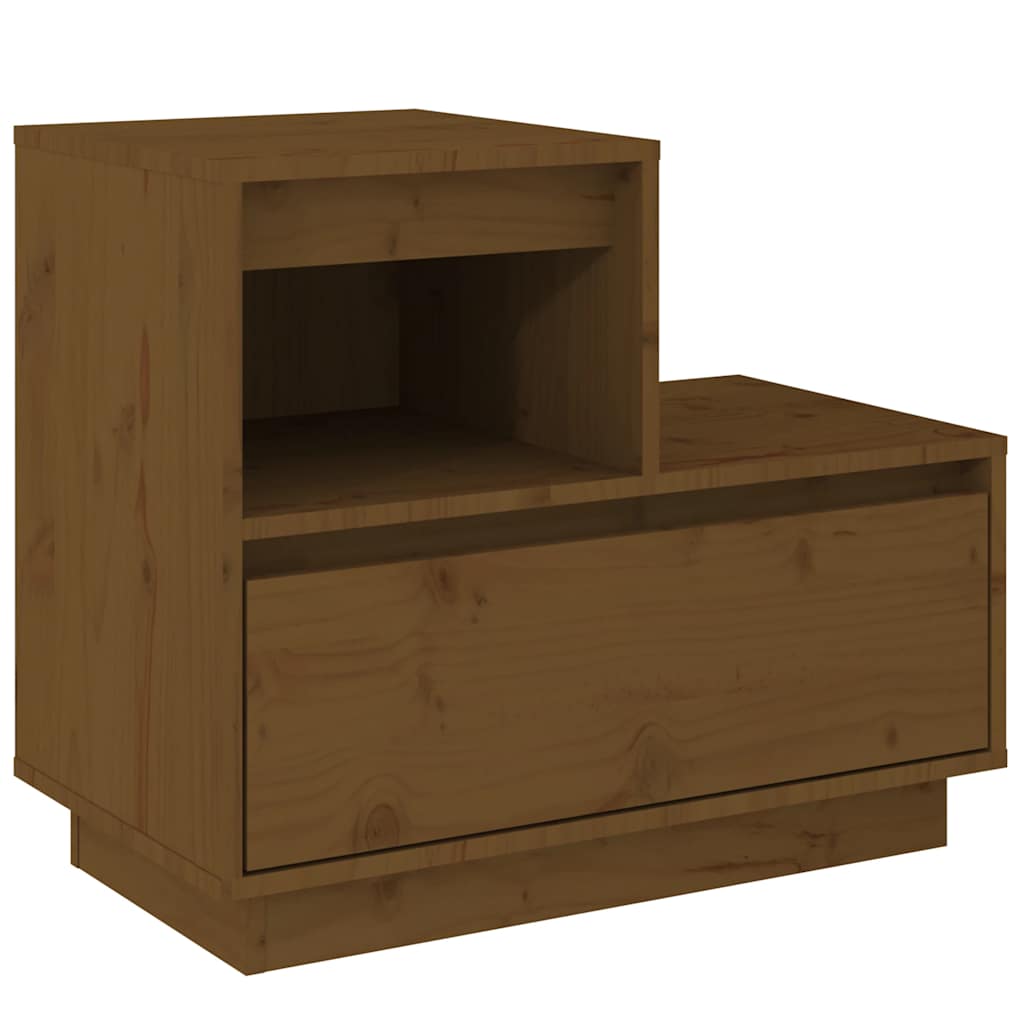 Nattbord 2 stk honningbrun 60x34x51 cm heltre furu