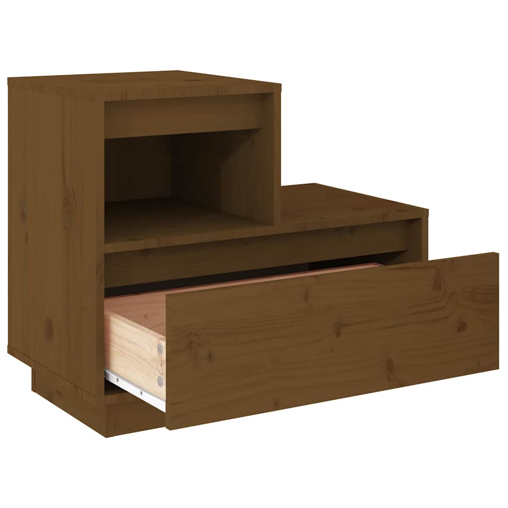 Nattbord 2 stk honningbrun 60x34x51 cm heltre furu