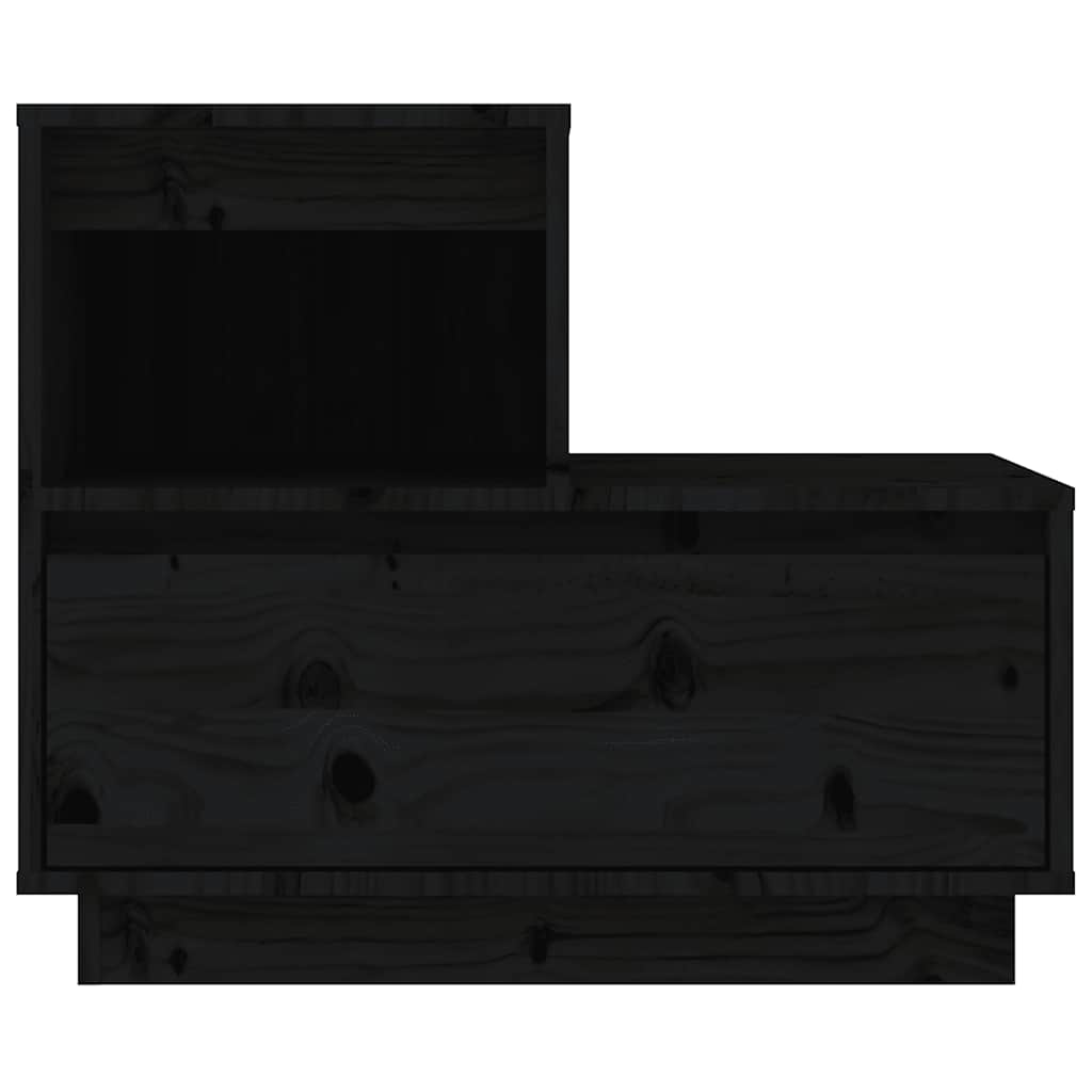 Nattbord 2 stk svart 60x34x51 cm heltre furu
