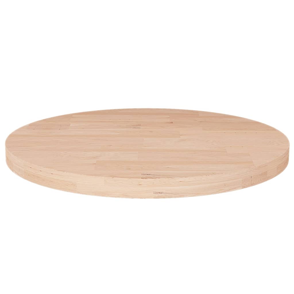 Rund bordplate Ø50x2,5 cm ubehandlet heltre eik