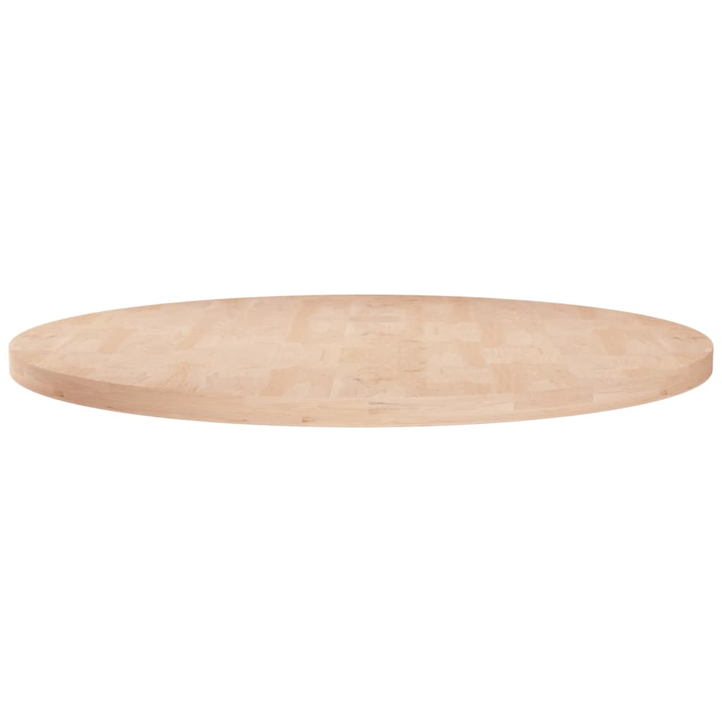 Rund bordplate Ø80x2,5 cm ubehandlet heltre eik vidaXL