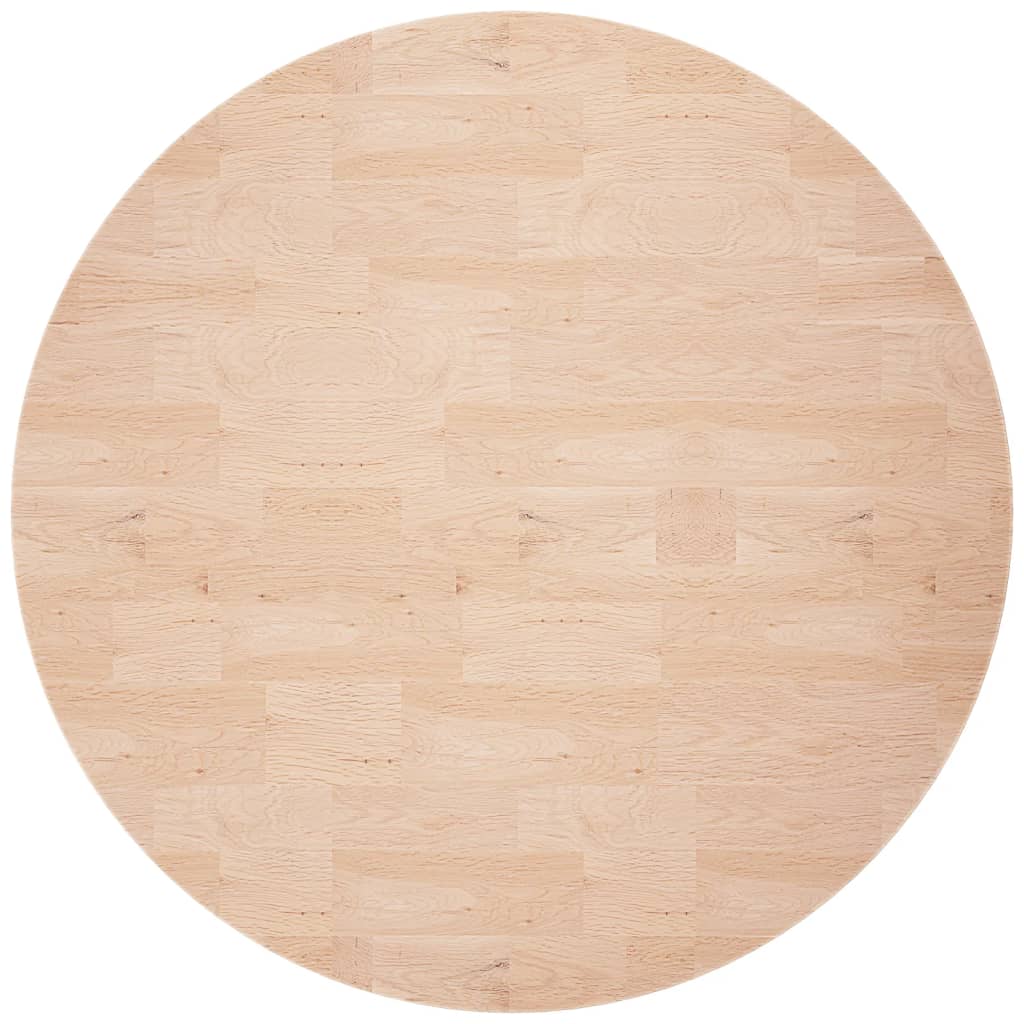 Rund bordplate Ø80x2,5 cm ubehandlet heltre eik vidaXL