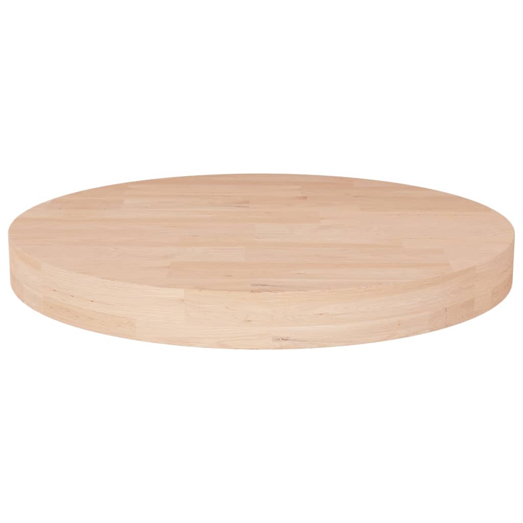 Rund bordplate Ø50x4 cm ubehandlet heltre eik