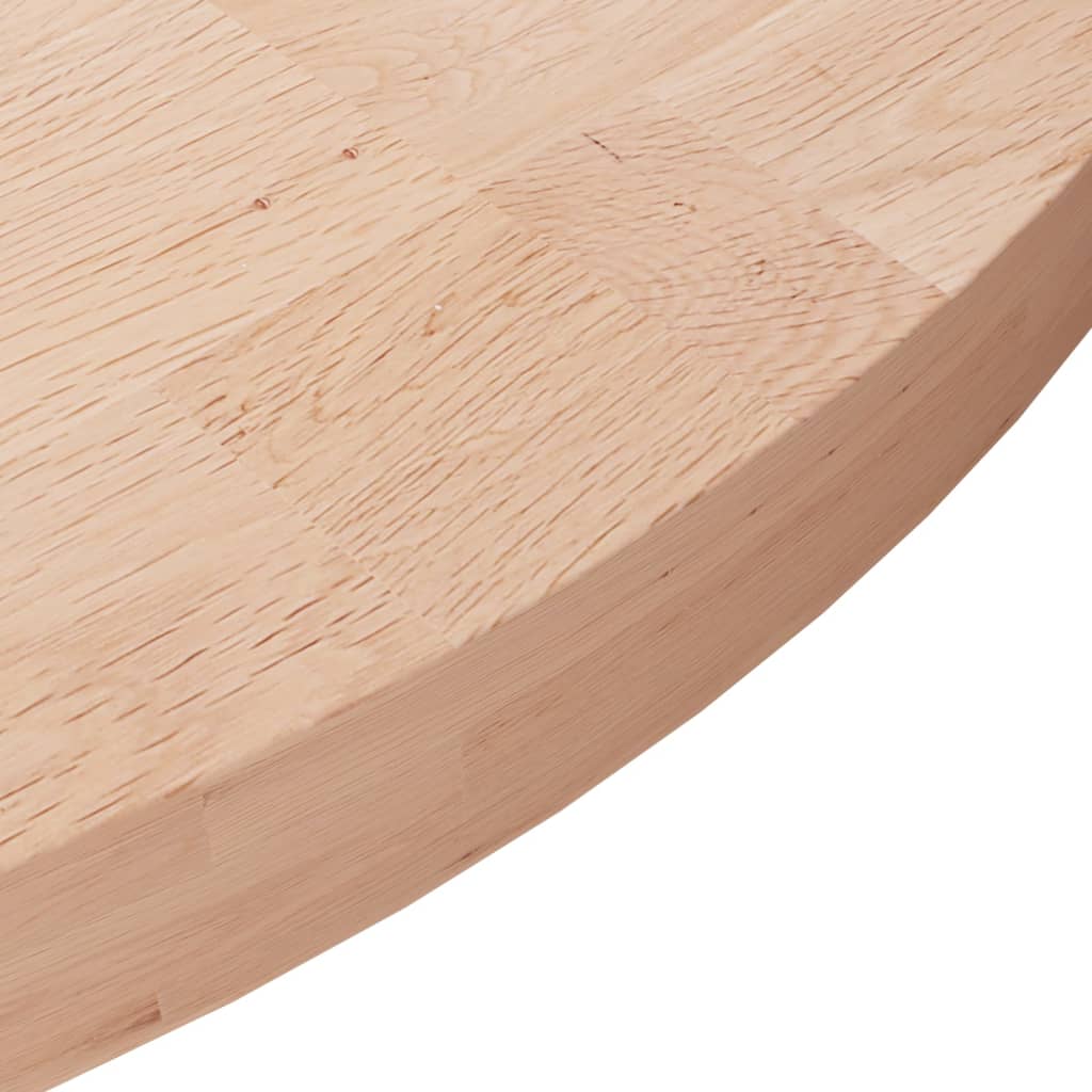 Rund bordplate Ø70x4 cm ubehandlet heltre eik