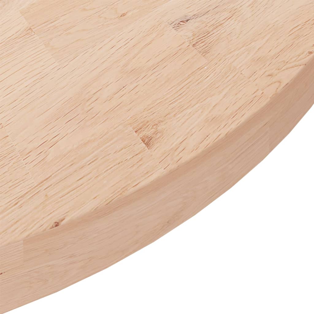 Rund bordplate Ø90x4 cm ubehandlet heltre eik