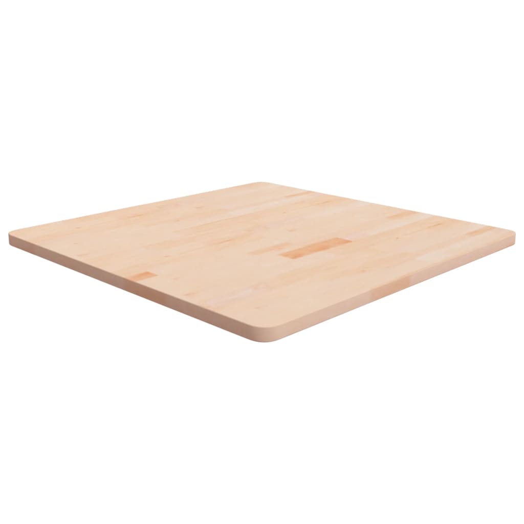 Firkantet bordplate 80x80x2,5 cm ubehandlet heltre eik vidaXL