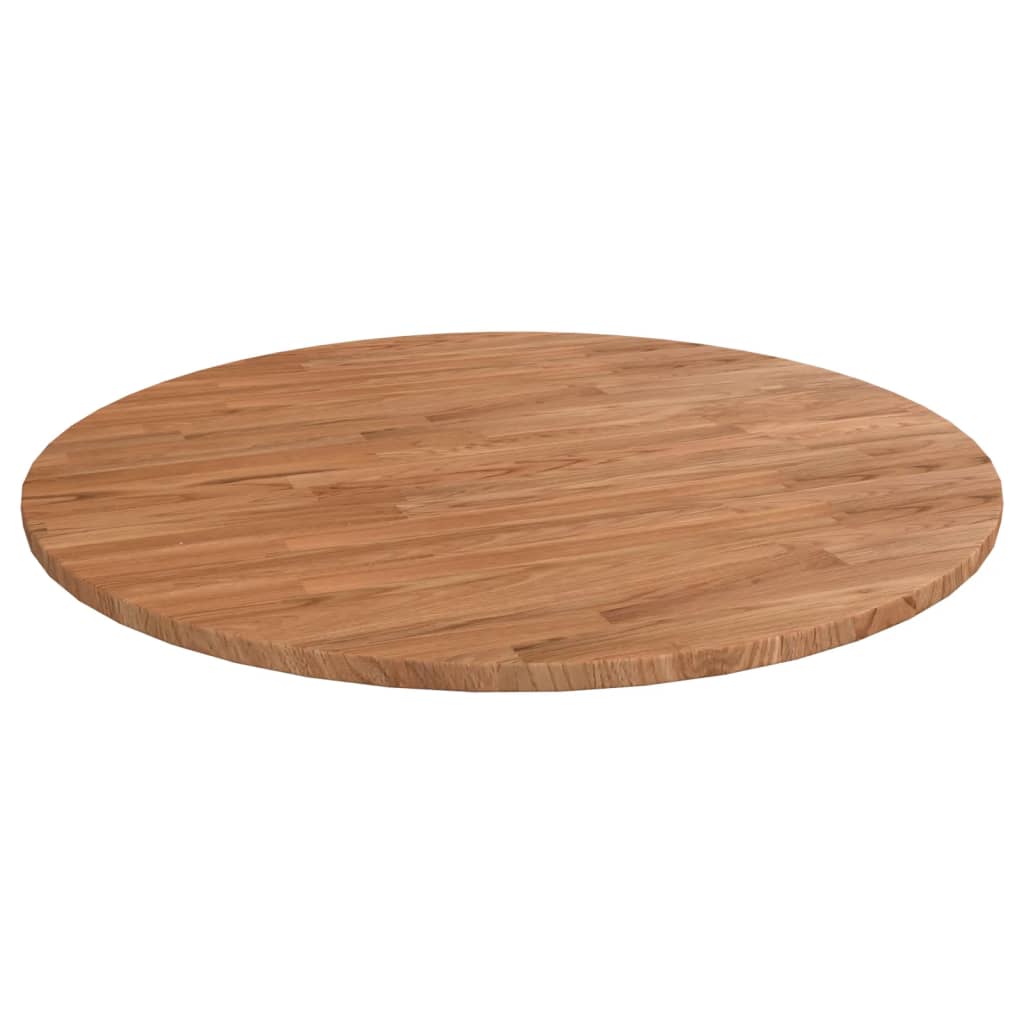 Rund bordplate lysebrun Ø70x1,5 cm behandlet heltre eik