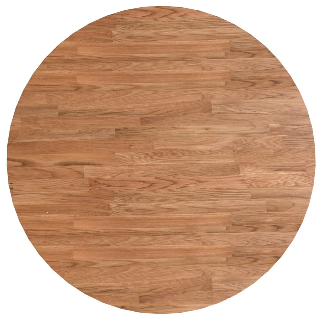 Rund bordplate lysebrun Ø80x1,5 cm behandlet heltre eik