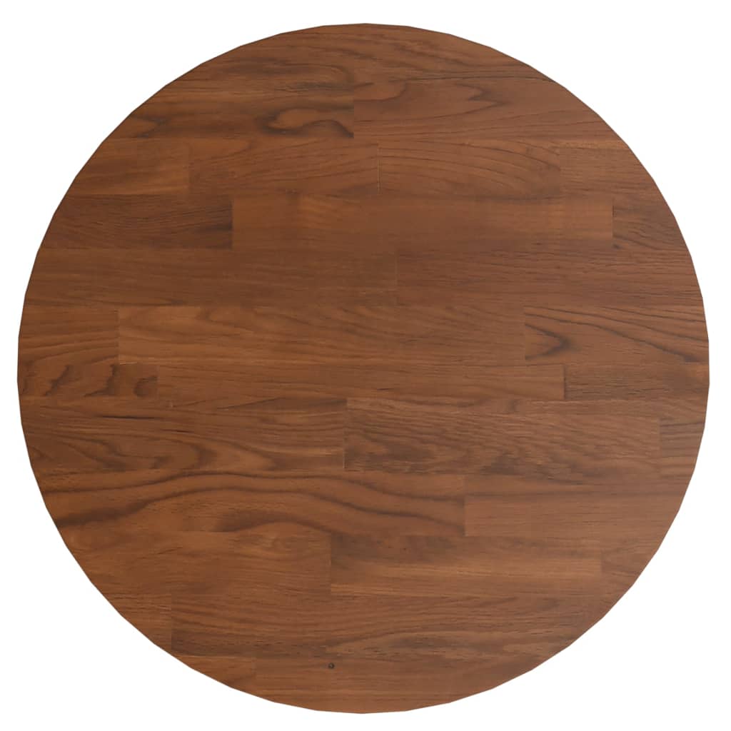 Rund bordplate mørkebrun Ø30x1,5 cm behandlet heltre eik
