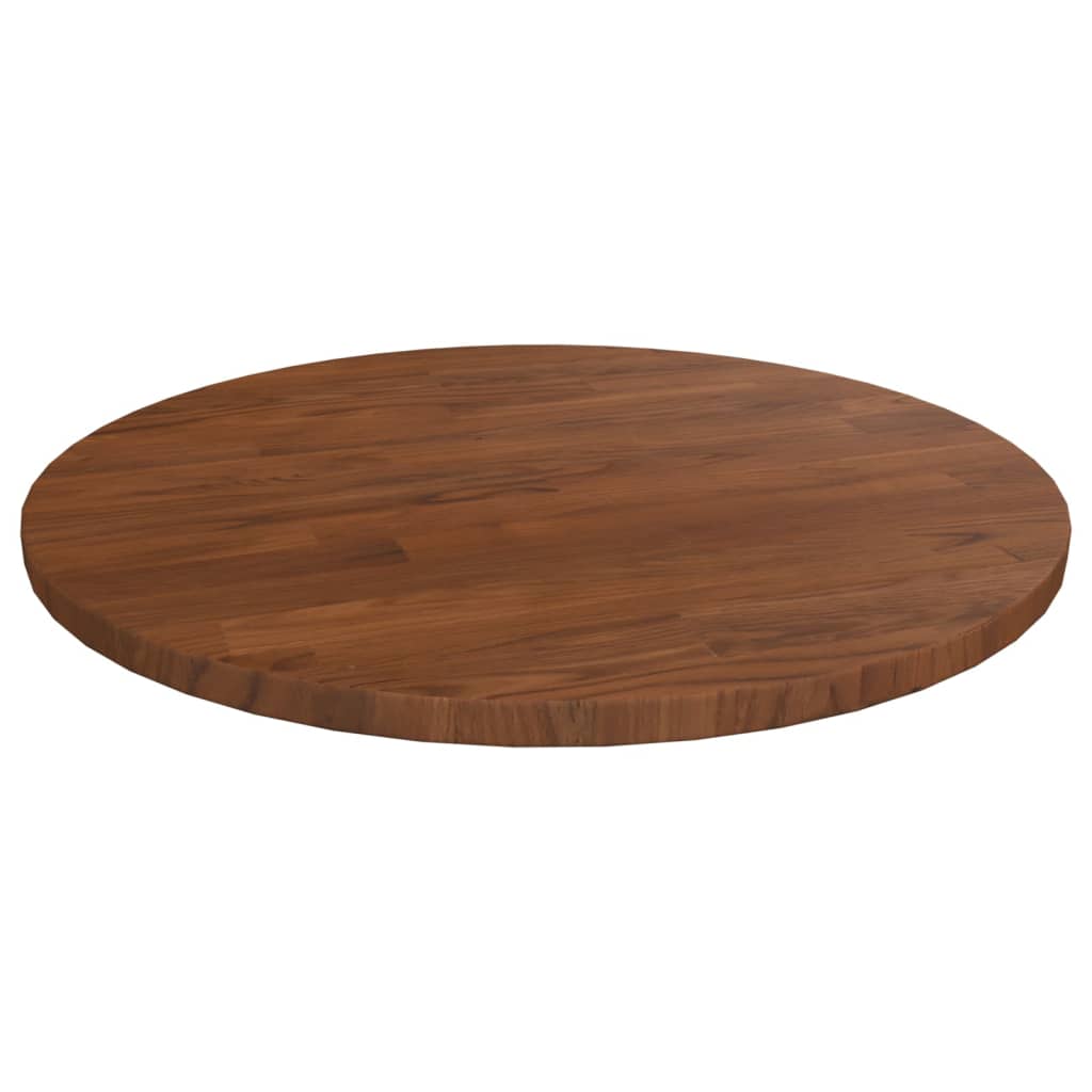Rund bordplate mørkebrun Ø40x1,5 cm behandlet heltre eik
