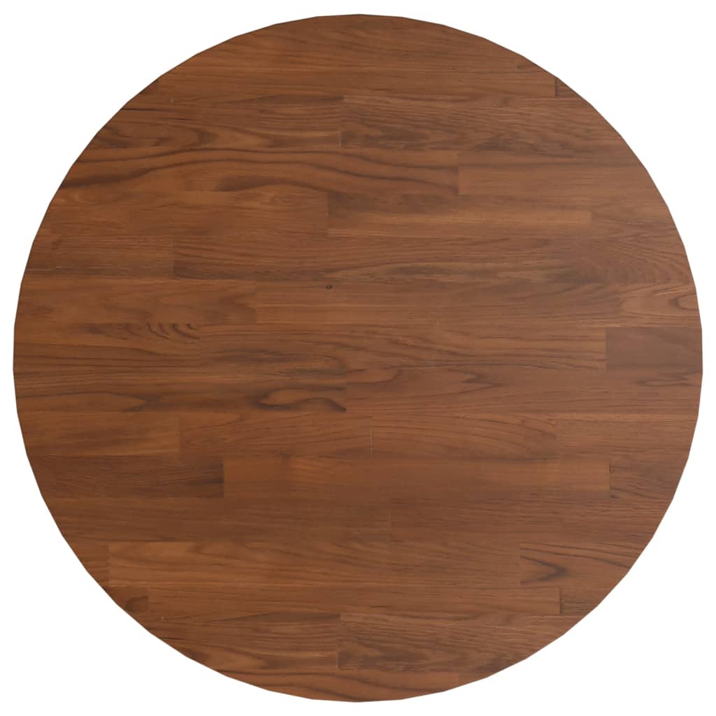 Rund bordplate mørkebrun Ø40x1,5 cm behandlet heltre eik