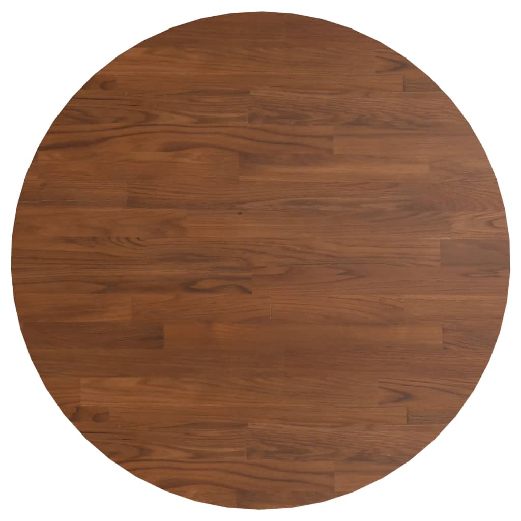 Rund bordplate mørkebrun Ø60x1,5 cm behandlet heltre eik