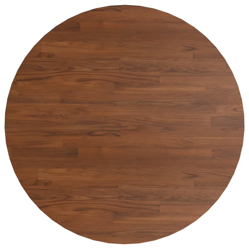 Rund bordplate mørkebrun Ø90x1,5 cm behandlet heltre eik