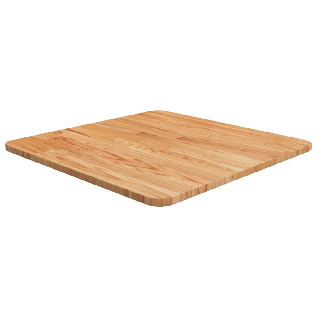 Firkantet bordplate lysebrun 50x50x1,5 cm behandlet heltre eik