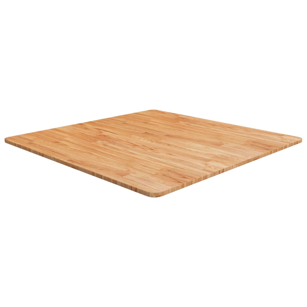 Firkantet bordplate lysebrun 90x90x1,5 cm behandlet heltre eik