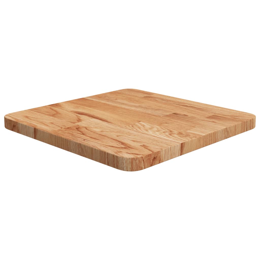 Firkantet bordplate lysebrun 40x40x2,5 cm behandlet heltre eik