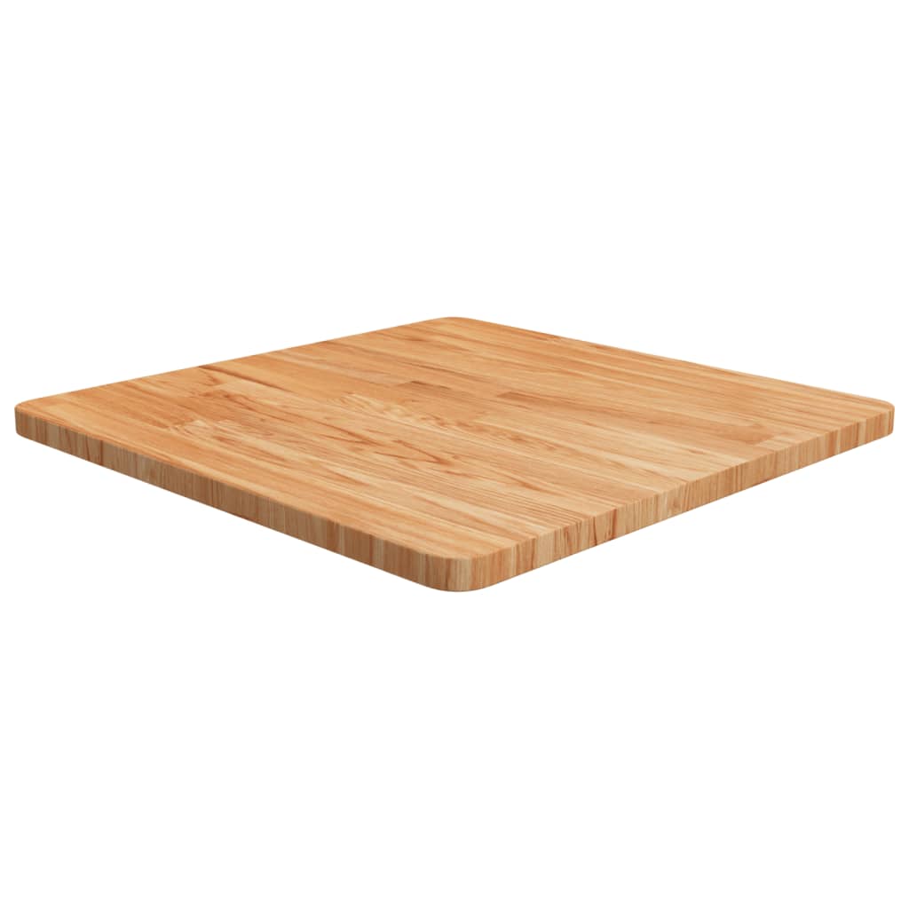 Firkantet bordplate lysebrun 60x60x2,5 cm behandlet heltre eik