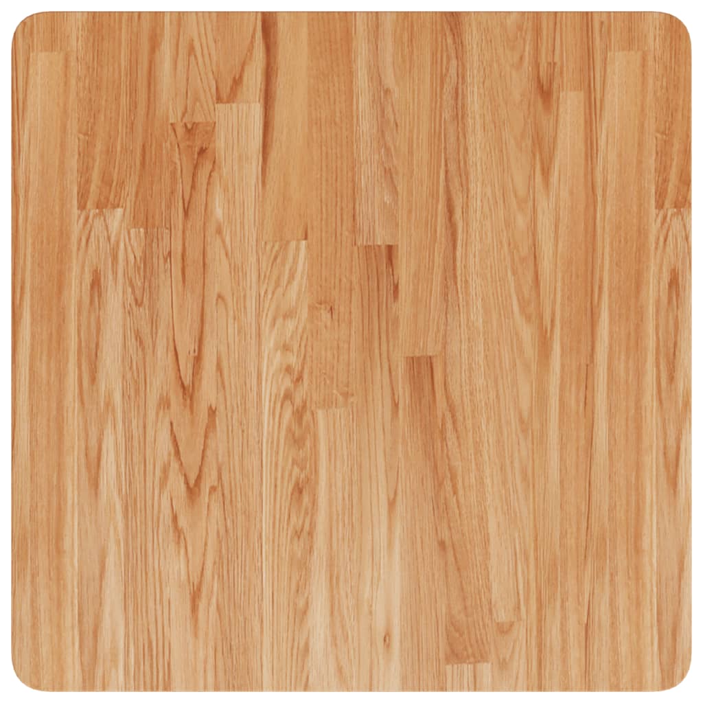 Firkantet bordplate lysebrun 60x60x2,5 cm behandlet heltre eik