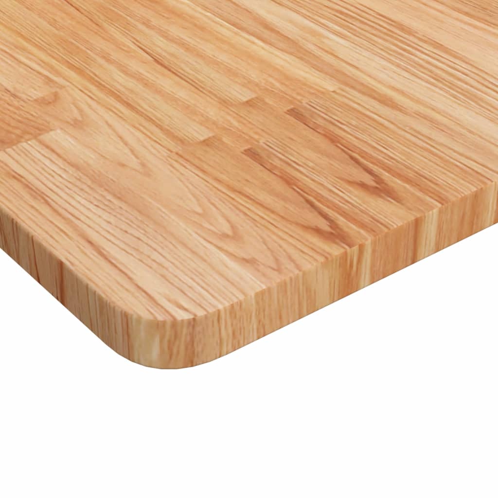 Firkantet bordplate lysebrun 60x60x2,5 cm behandlet heltre eik