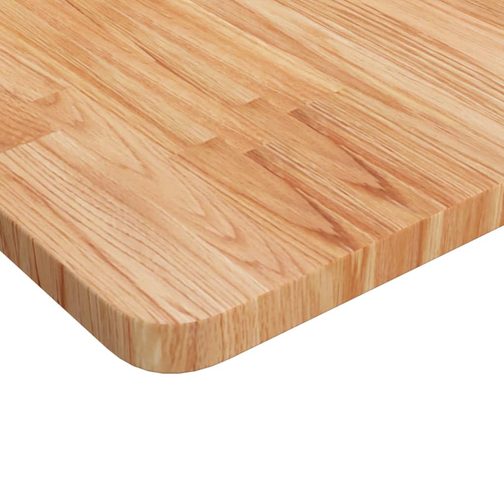 Firkantet bordplate lysebrun 90x90x2,5 cm behandlet heltre eik vidaXL