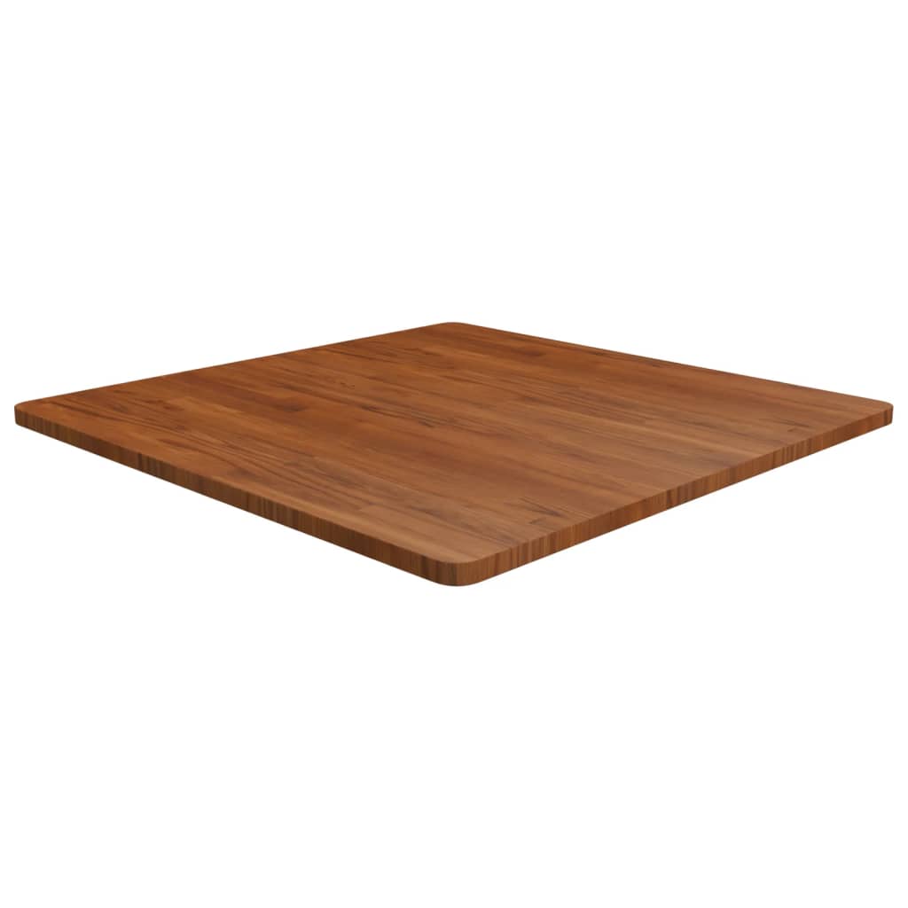 Firkantet bordplate mørkebrun 90x90x2,5 cm behandlet heltre eik vidaXL