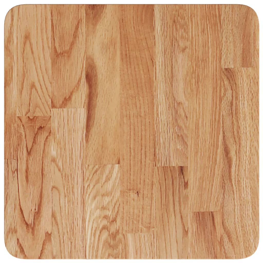 Firkantet bordplate lysebrun 40x40x4 cm behandlet heltre eik