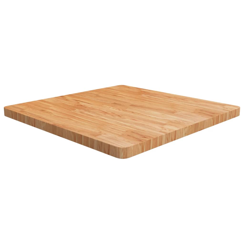 Firkantet bordplate lysebrun 80x80x4 cm behandlet heltre eik vidaXL