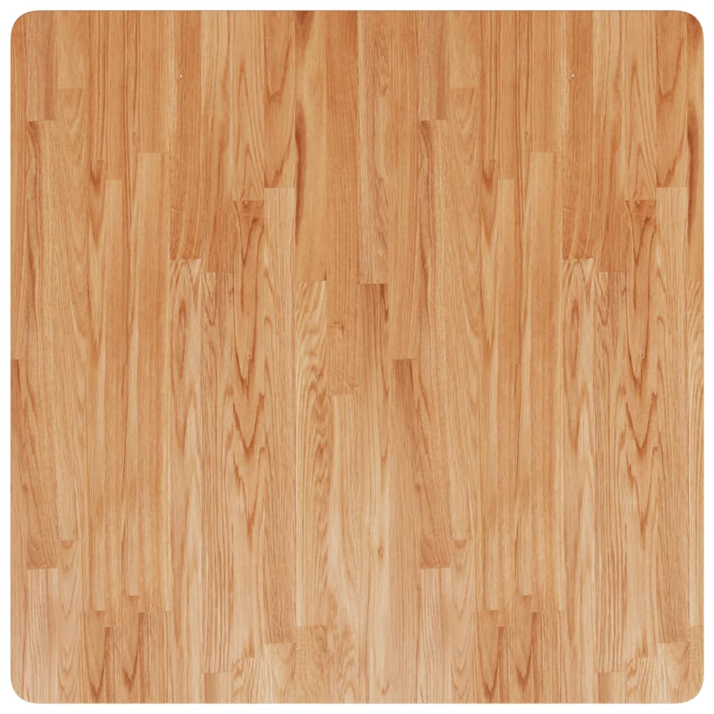 Firkantet bordplate lysebrun 80x80x4 cm behandlet heltre eik vidaXL