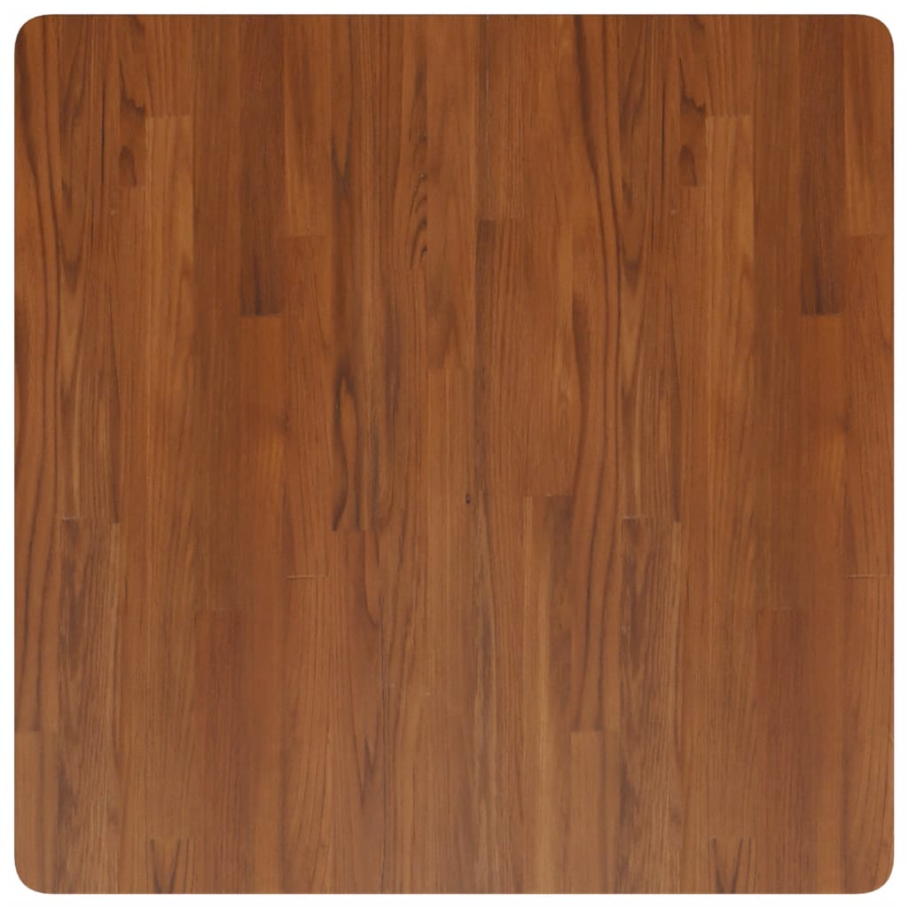 Firkantet bordplate mørkebrun 80x80x4 cm behandlet heltre eik