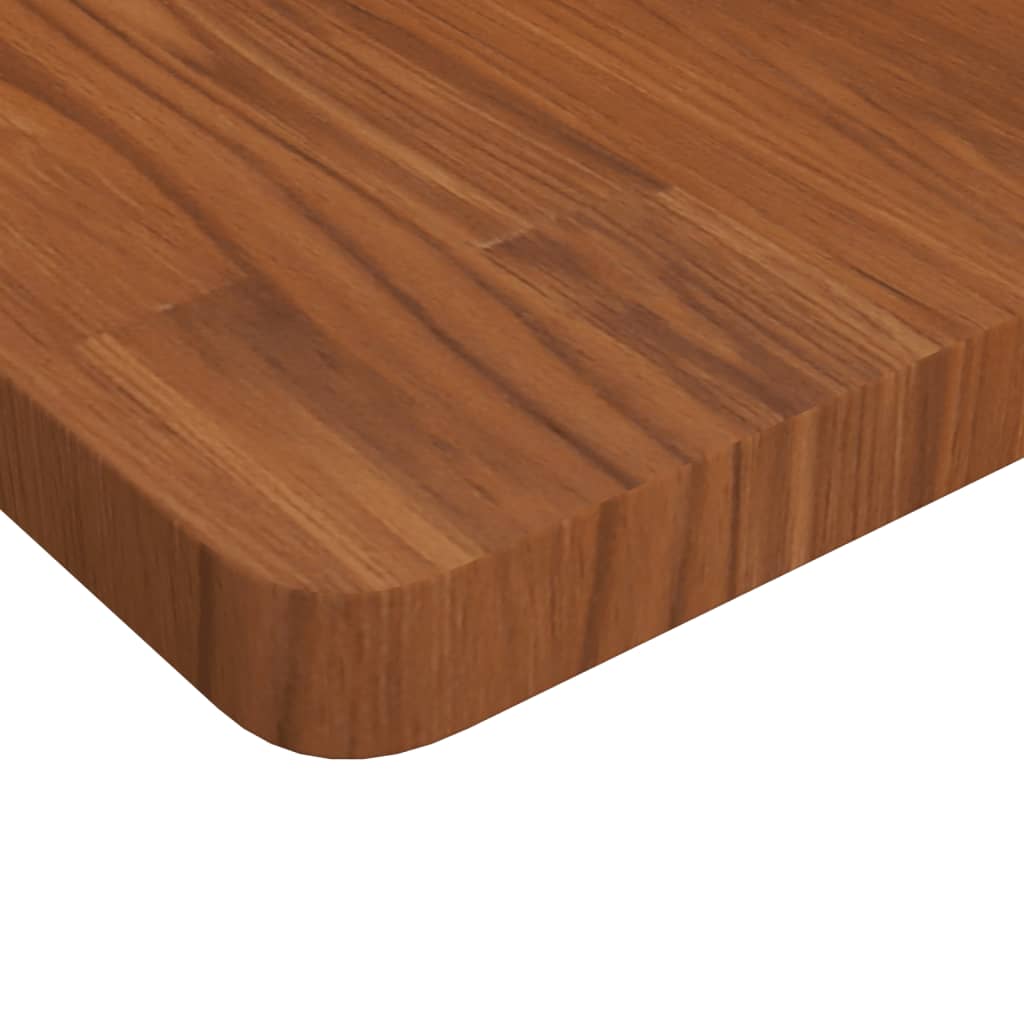 Firkantet bordplate mørkebrun 80x80x4 cm behandlet heltre eik