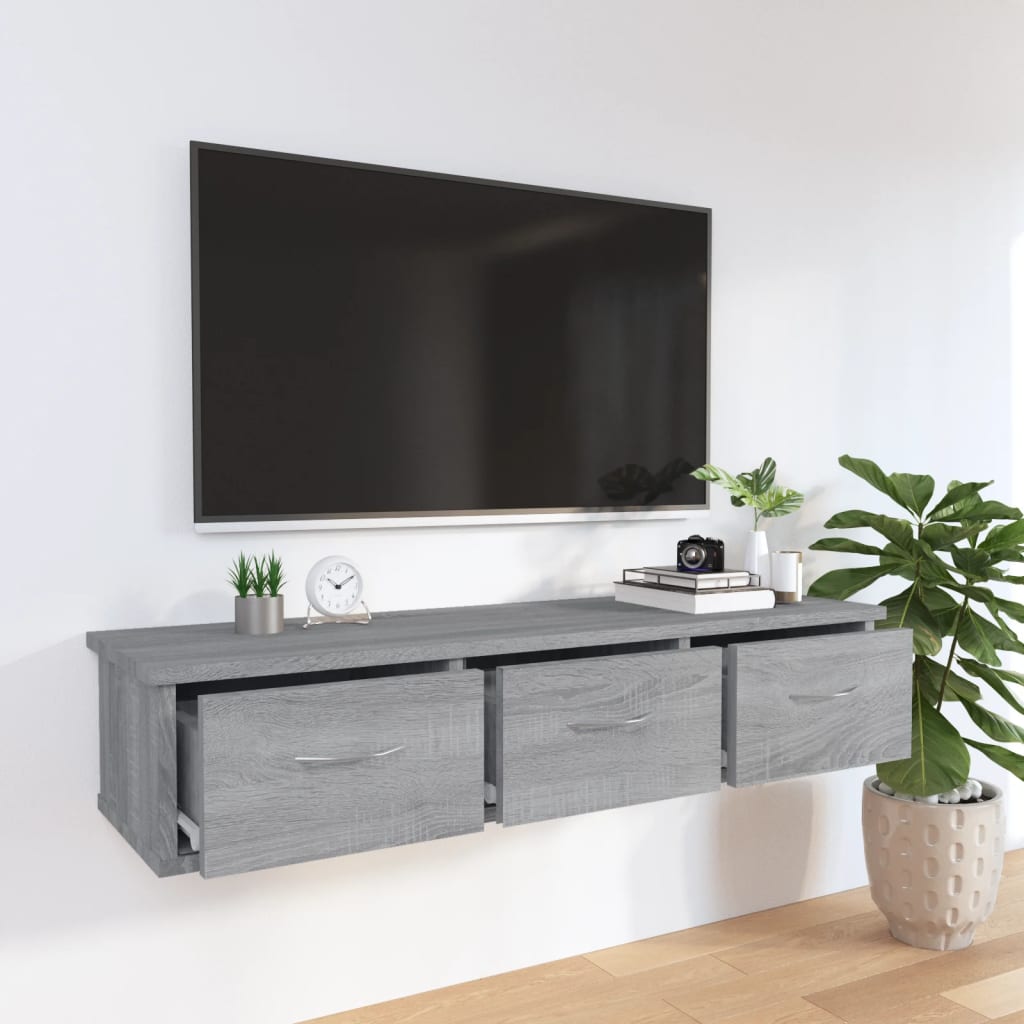 Veggskap grå sonoma eik 88x26x18,5 cm konstruert tre vidaXL