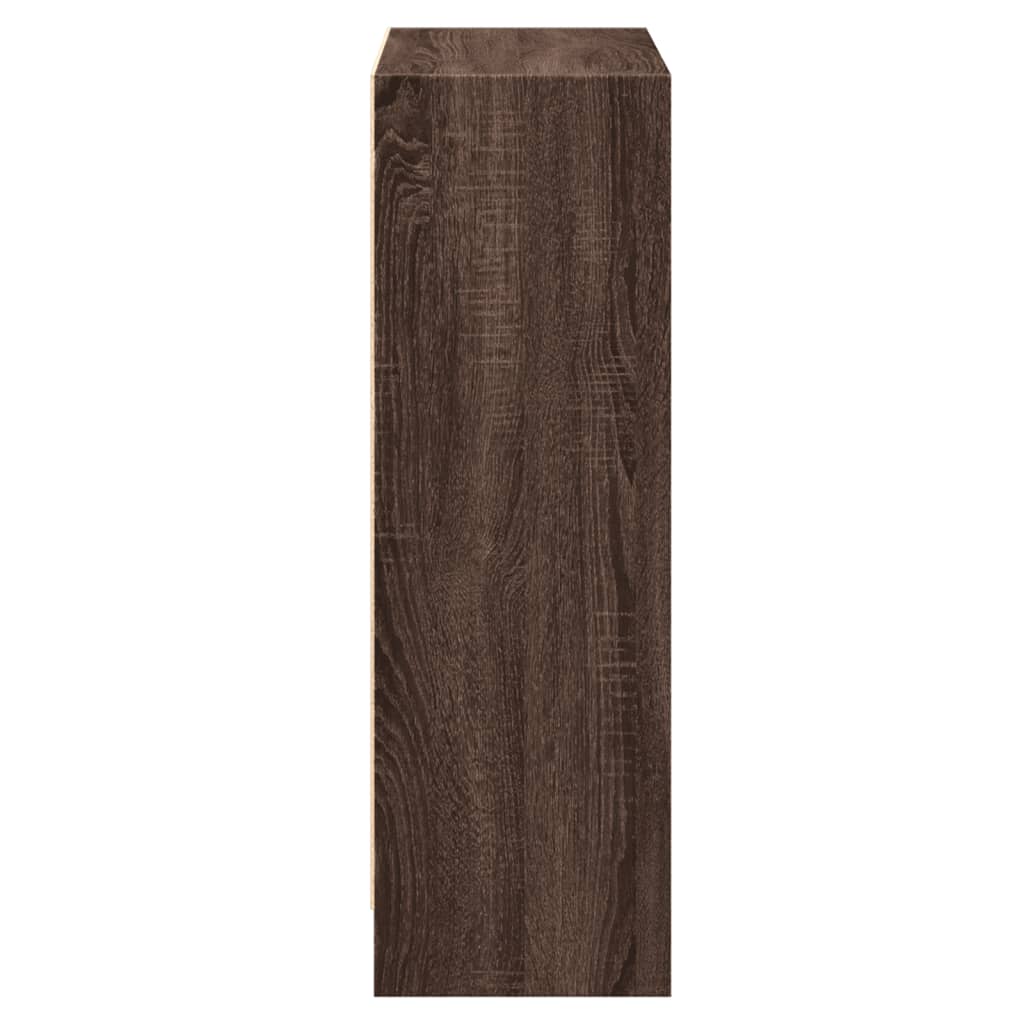 Bokhylle brun eik 60x24x76 cm konstruert tre