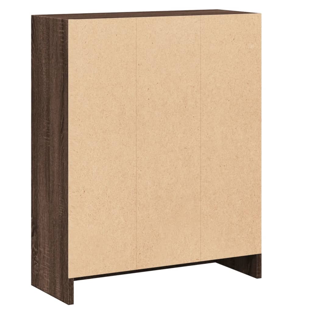 Bokhylle brun eik 60x24x76 cm konstruert tre
