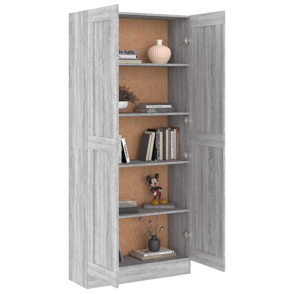Bokhylle grå sonoma 82,5x30,5x185,5 cm konstruert tre