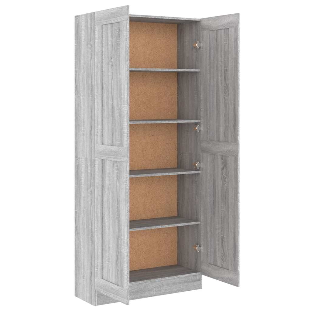Bokhylle grå sonoma 82,5x30,5x185,5 cm konstruert tre
