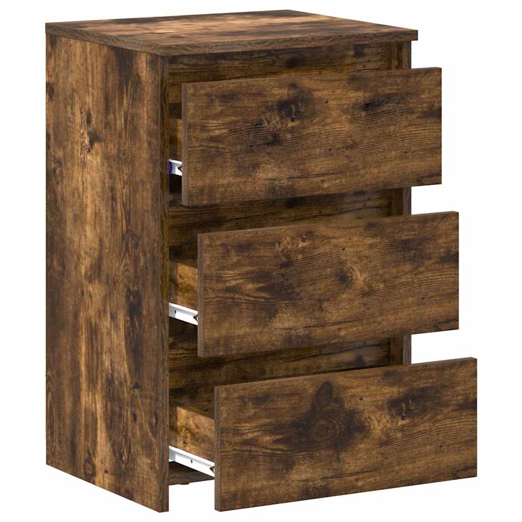 Nattbord 2 stk røkt eik 40x35x62,5 cm konstruert tre