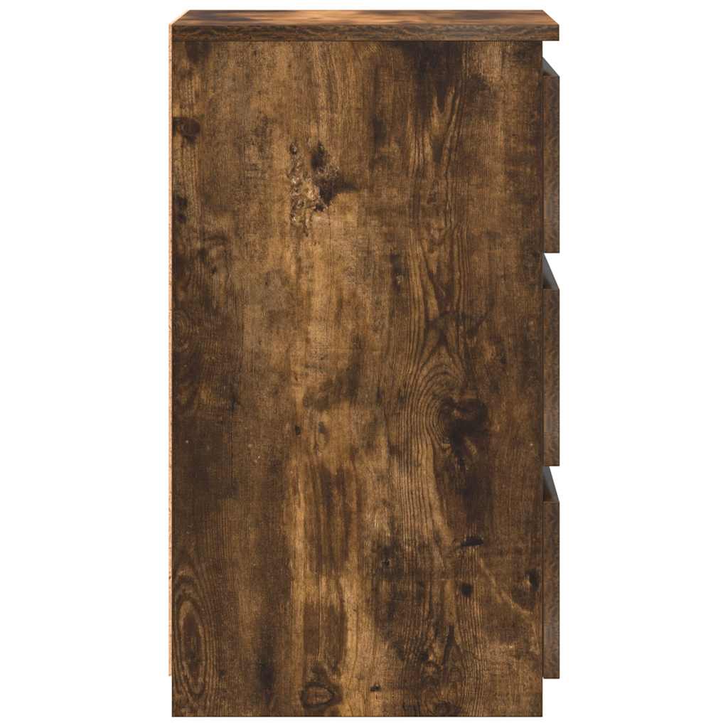 Nattbord 2 stk røkt eik 40x35x62,5 cm konstruert tre