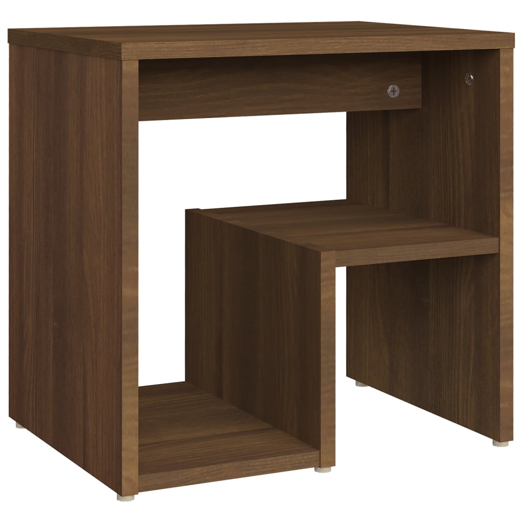 Nattbord 2 stk brun eik 40x30x40 cm konstruert tre