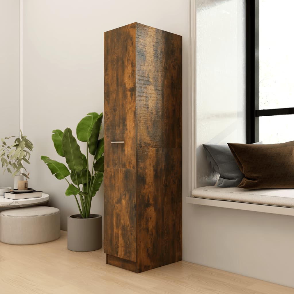 Apotekskap røkt eik 30x42,5x150 cm konstruert tre