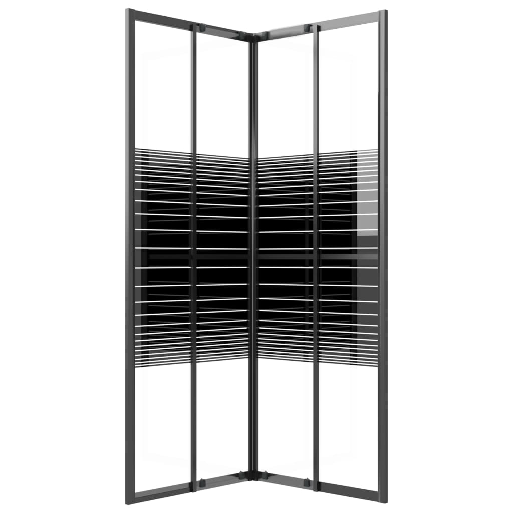 Dusjkabinett striper ESG 80x80x180 cm svart vidaXL