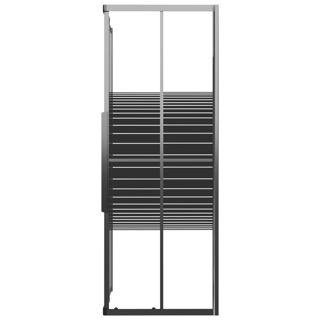 Dusjkabinett striper ESG 90x70x180 cm svart vidaXL